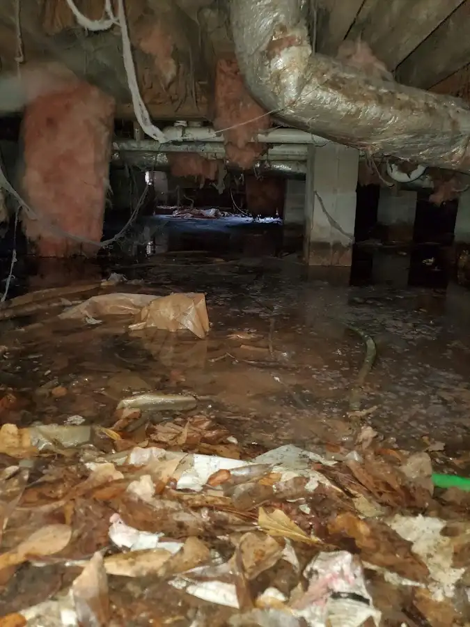Crawl space flood assessment for Commercial Water Damage Restoration in Kirksville